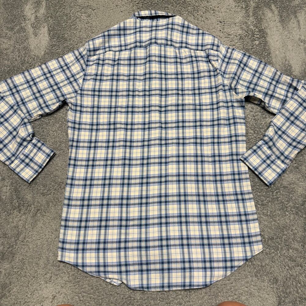 Peter Millar Shirt Mens Medium Blue Plaid Flannel Long Sleeve - Picture 3 of 7